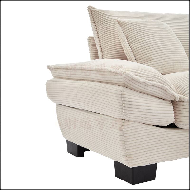 Corduroy Sofa Sleeper with Pillows