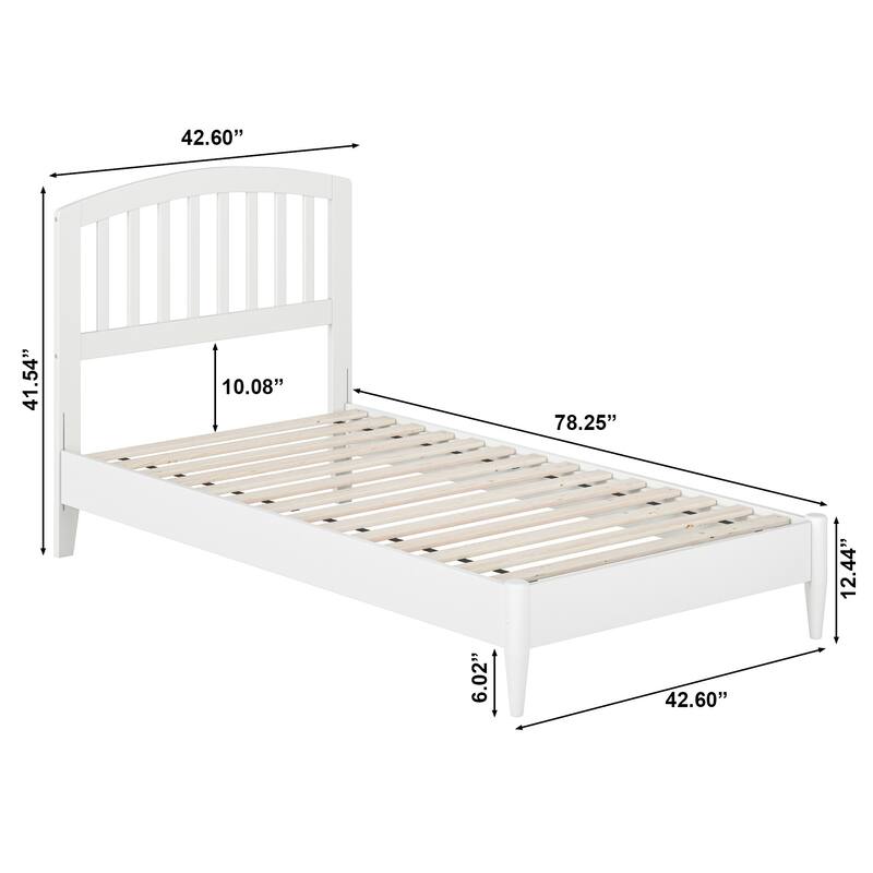 Quincy Solid Wood Low Profile Platform Bed - White - Twin