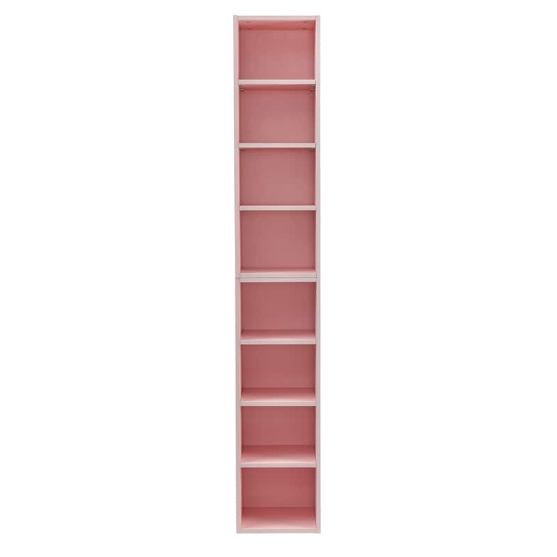 8-Tier Media Tower Rack, Slim Storage Cabinet with Adjustable Shelves