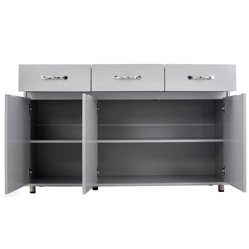 Three Doors Side Table Grey