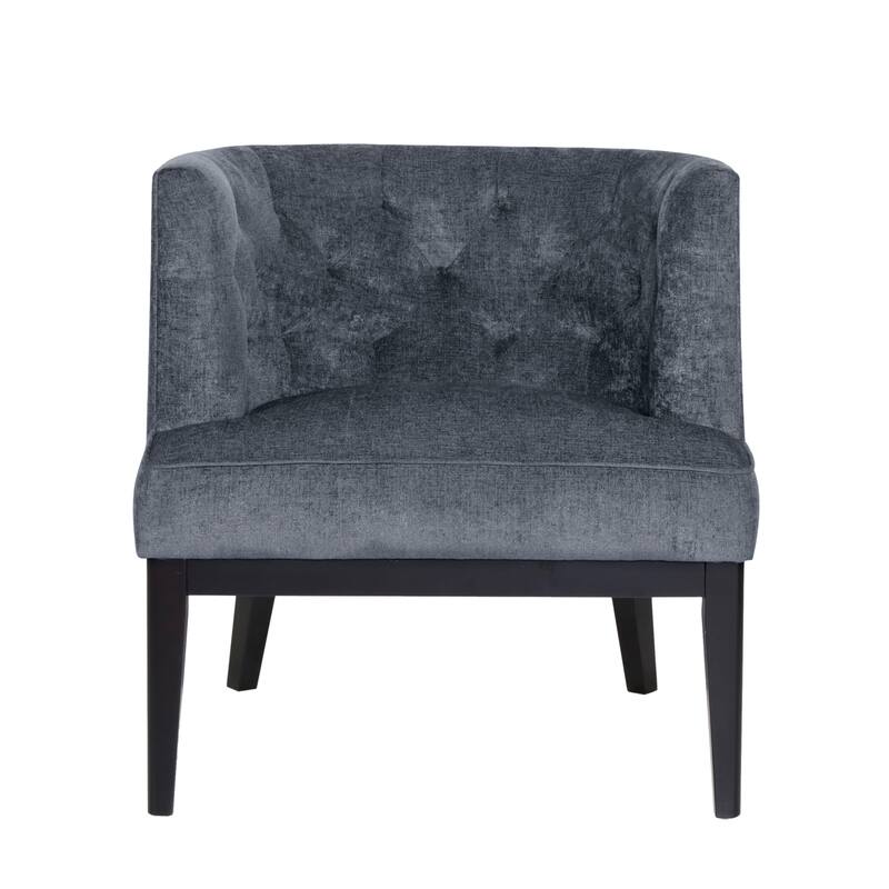 Charcoal Modern 30" Upholstered Accent Chair With Rubber Wood Frame and Large Backrest