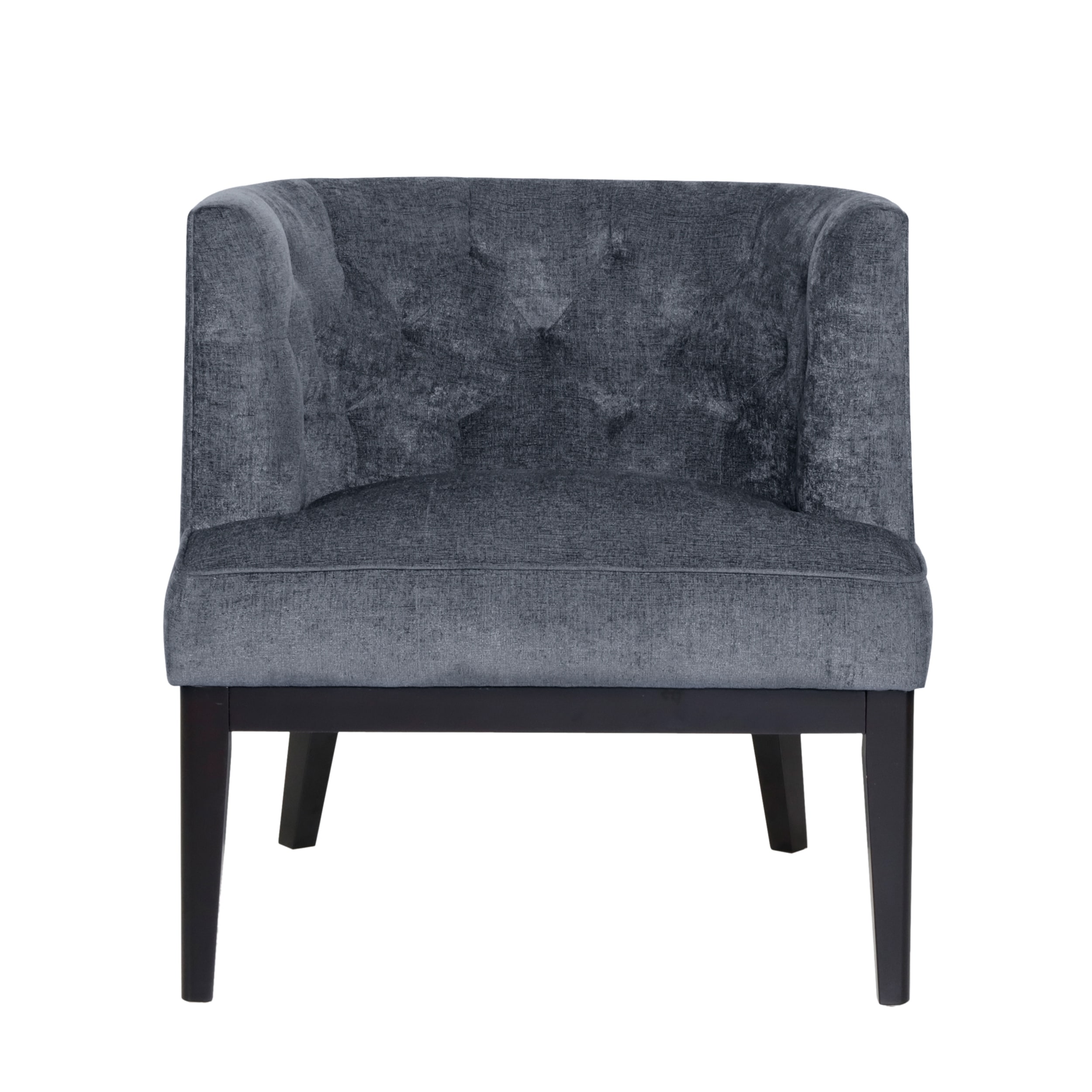 Faux Leather Tufted Accent Chair by Clough in Stylish Fabric Options-image