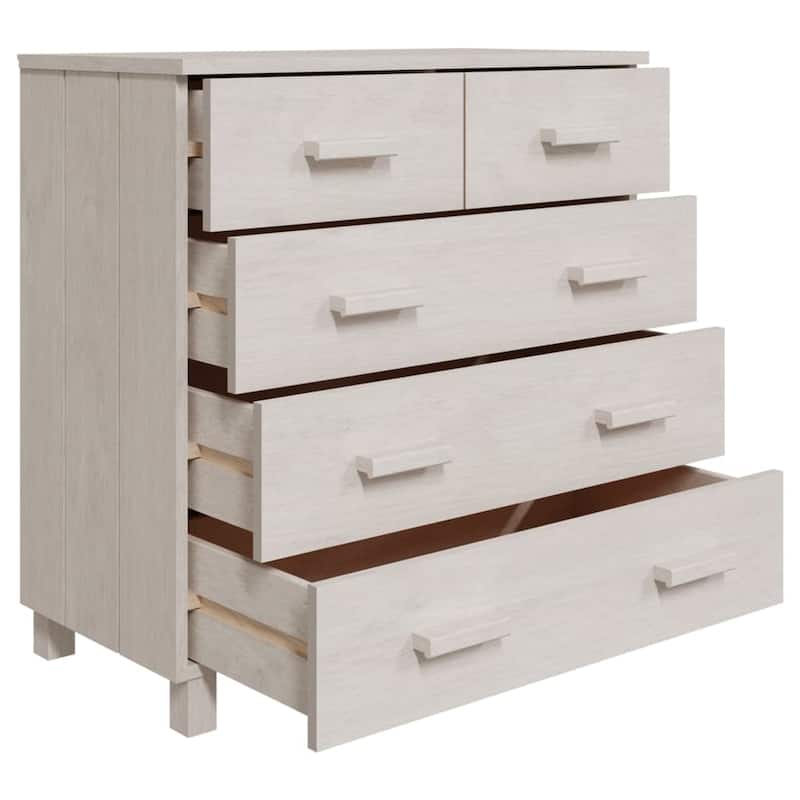 vidaXL Sideboard Bar Buffet Console Cabinet with Drawers HAMAR Solid Wood Pine - 31.1"x15.7"x31.5"