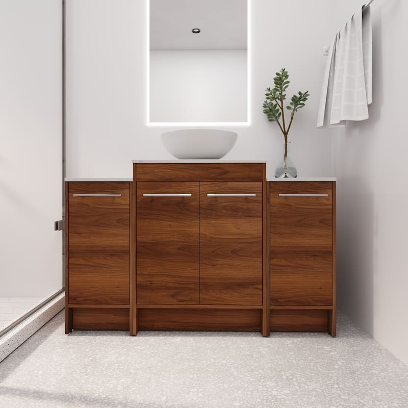 BNK 24/36/48/60 Inch Bathroom Vanity with Sink, Freestanding Bathroom Vanity with Soft Close Doors and Adjustable Shelf - 48"x18" - BRE321