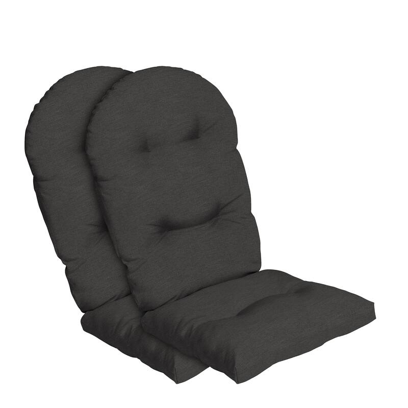 ARDEN Oceantex Outdoor Plush Modern Tufted Adirondack Cushion, 2 Pack, 20 x 18 - Ink Charcoal Black