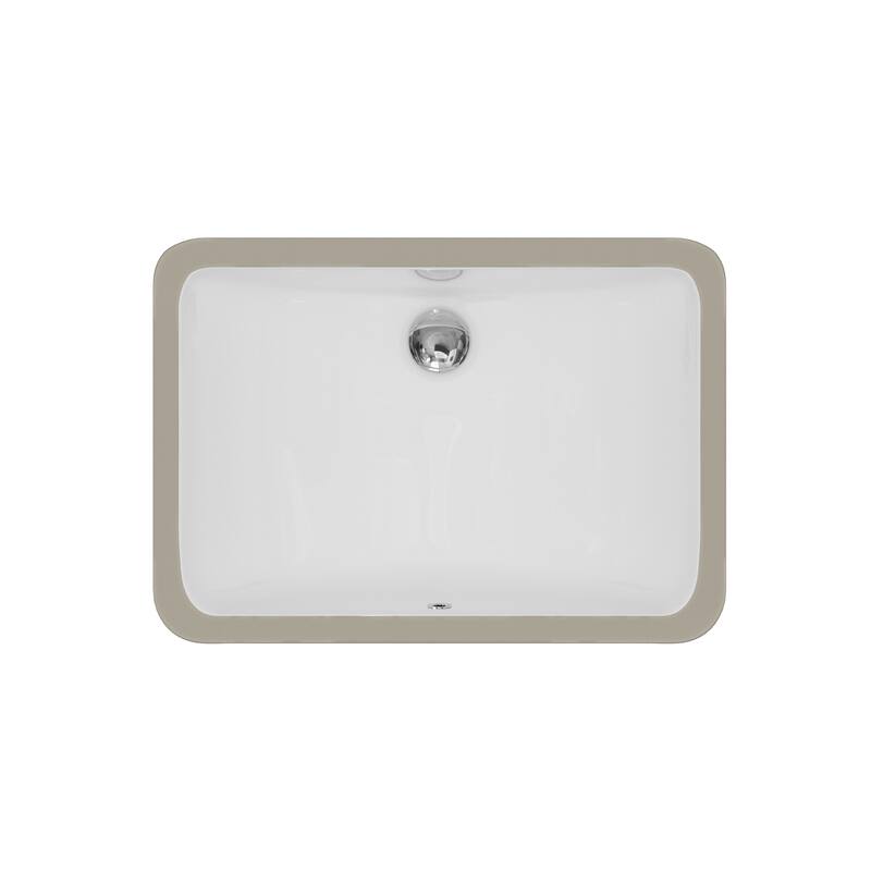 Karran Valera 21" Rectangular Undermount Vitreous China Bathroom Sink in White