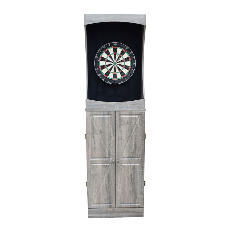 Hathaway Westwood Bristle Dartboard and 84-in Free-Standing Cabinet - Rustic Gray