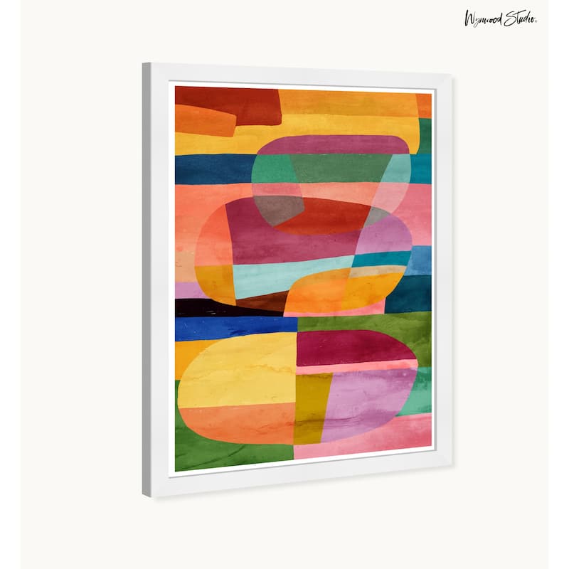 Wynwood Studio Color Construct Overflow Framed Retro Colorful Abstract Prints