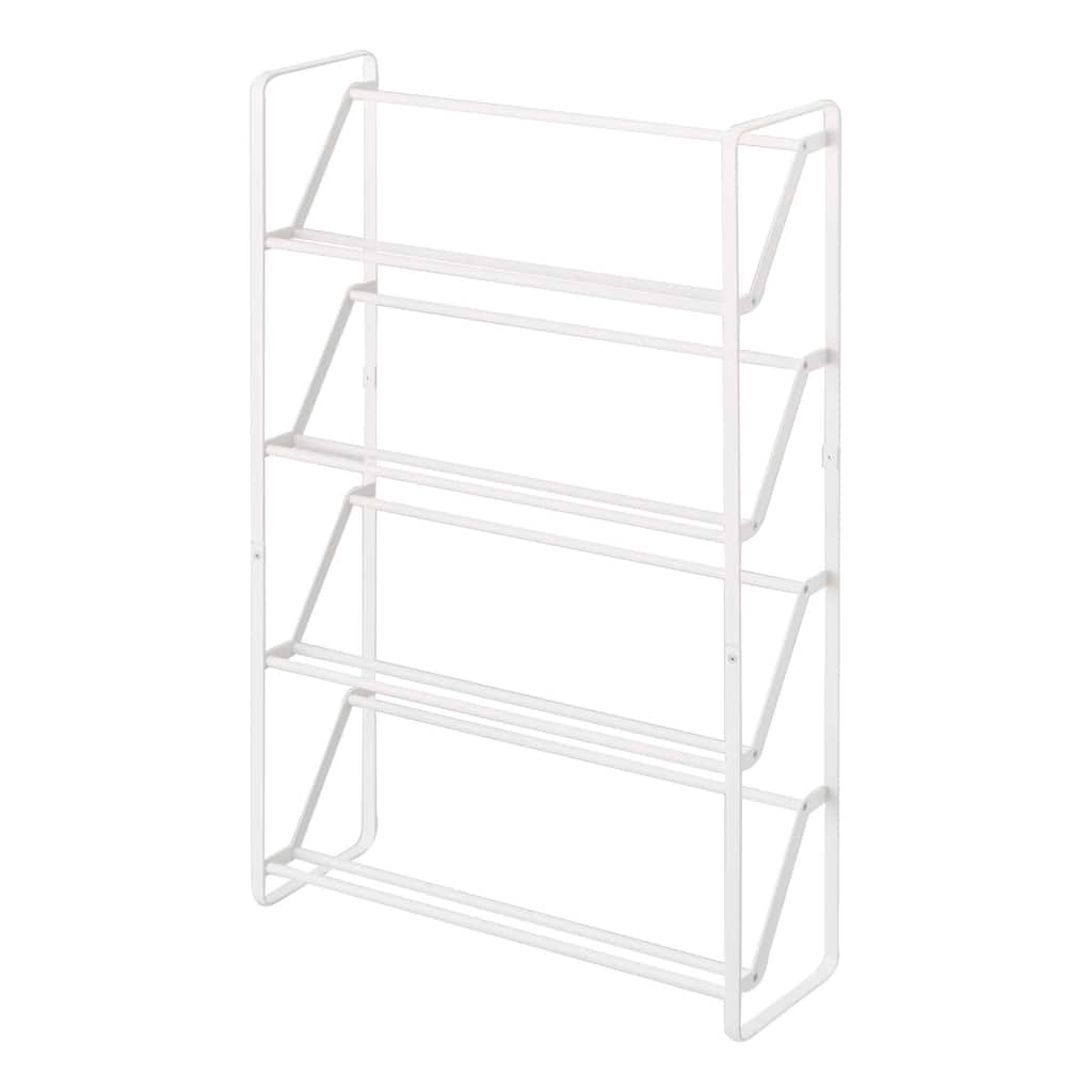 Yamazaki Home Slim Shoe Rack, Steel, Holds 8 to 12 shoes, Holds 26.4 lbs - L 6.89 x W 20.87 x H 31.5 inches