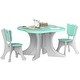 preview thumbnail 1 of 5, Kids Table and Chairs Set, 3 Piece Toddler Table and Chair Set for 3-6 Years Old Light Blue