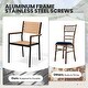 preview thumbnail 10 of 27, 7-piece Patio Dining Set Outdoor Rectangular Table with Umbrella Hole, Stackable Chairs