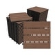 preview thumbnail 11 of 18, Domi 12" x 12" HDPE Plastic Resin Interlocking Deck Tiles, Waterproof Outdoor Patio Flooring with Drainage Design 36-Piece - Brown