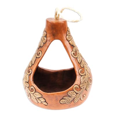 Novica Handmade Mexicos Nature Ceramic Hanging Planter
