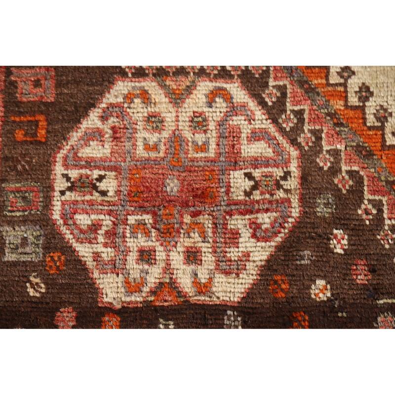 Tribal Gabbeh Persian Vintage Area Rug Hand-knotted Beige Wool Carpet - 4'5"x 7'2"