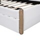 preview thumbnail 17 of 30, Twin Size Upholstered Platform Bed with Wood Supporting Feet and Twin Size Trundle For Bedroom