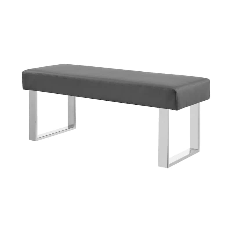 Strick & Bolton Natalia Faux Leather 48" Entryway Dining Bench