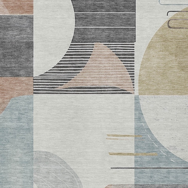 HomeRoots Geometric Modern Rectangle Outdoor Rug