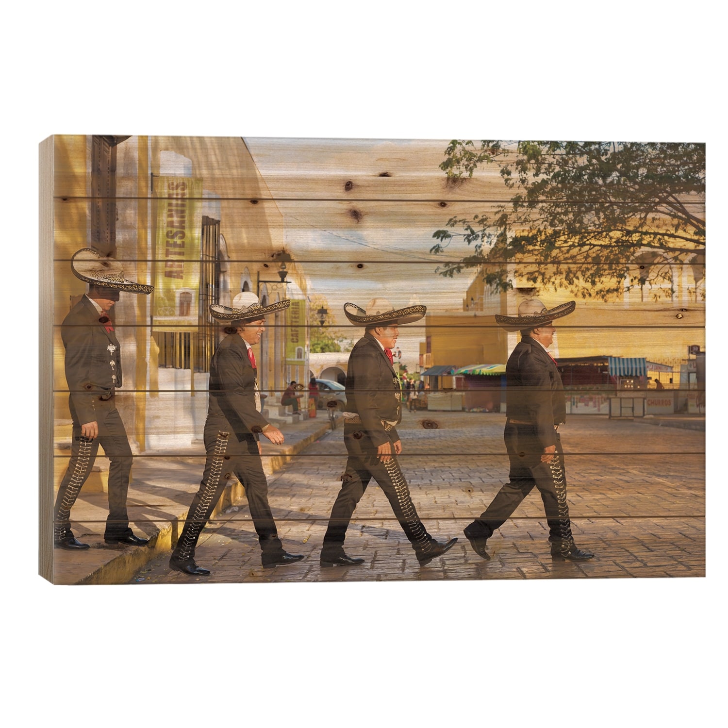 Mariachi In Mexico III Print On Wood by Matteo Colombo - Multi-Color
