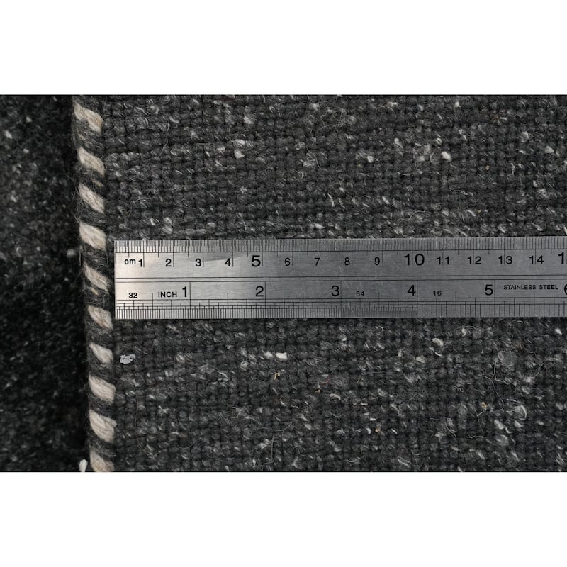 Hand Knotted Oriental 100% Wool Carpet Tribal Animal Pictorial Greys & Charcoal Gabbeh Area Rug - 7' 11'' X 8' 0''
