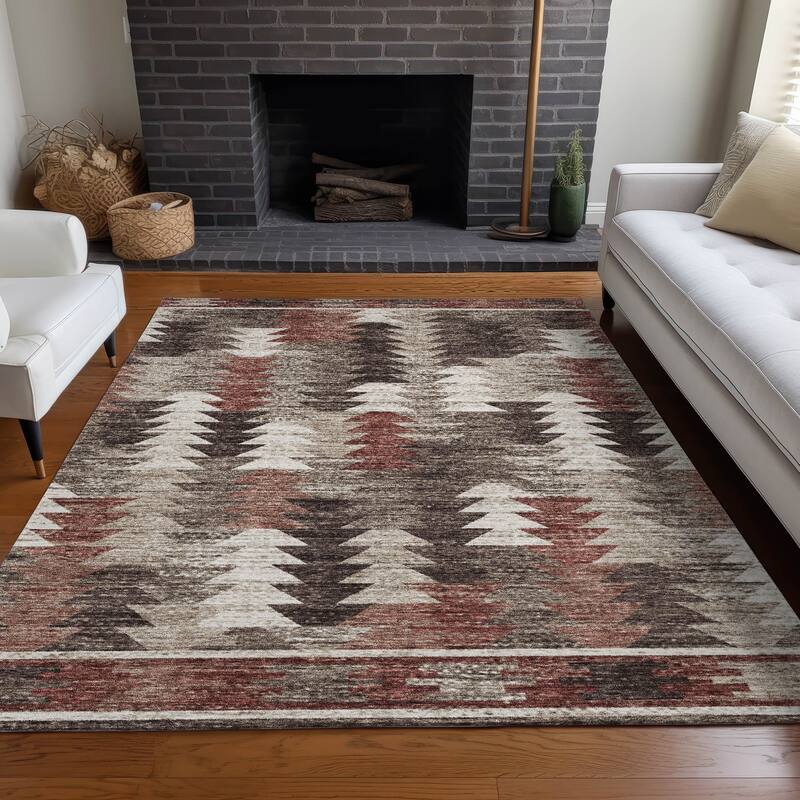 Premium Washable Super Soft Boho Global Mayfield Rug - Chocolate - 10' x 14' - Rectangle