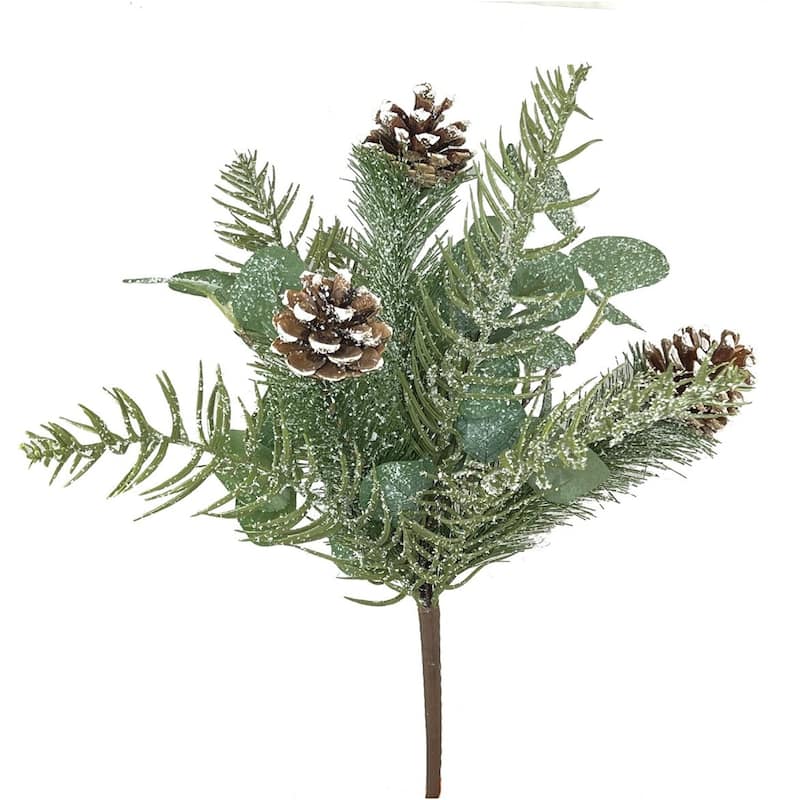 Pine Cones, Boughs And Leaves Spray Faux Plants And Trees