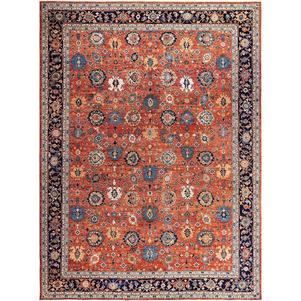 Serapi One-of-a-Kind Hand-Knotted Area Rug - Orange - 10' 1" x 13' 9"