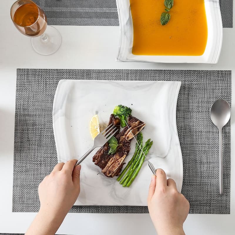 MALACASA Flora 12-Piece Porcelain Dinner Set (Service for 6)