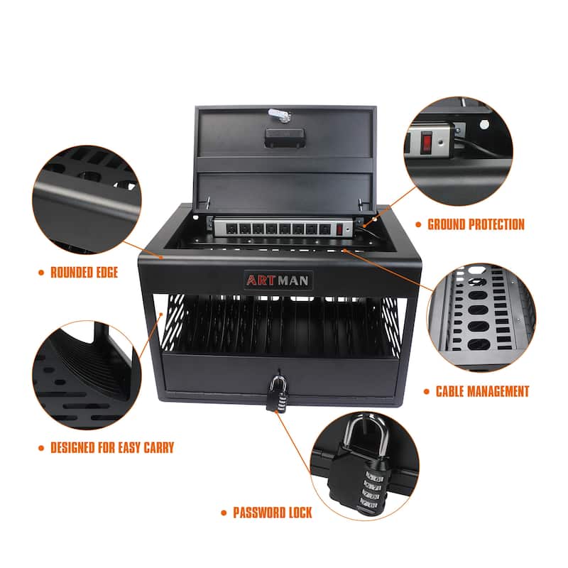 16 Bay Charging Cabinet for Laptop,Chromebook, Locking Charging Station