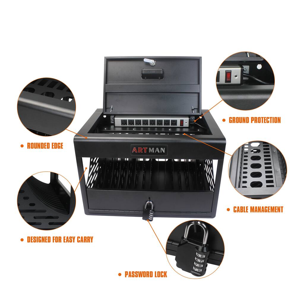 16 Bay Charging Cabinet for Laptop,Chromebook, Locking Charging Station