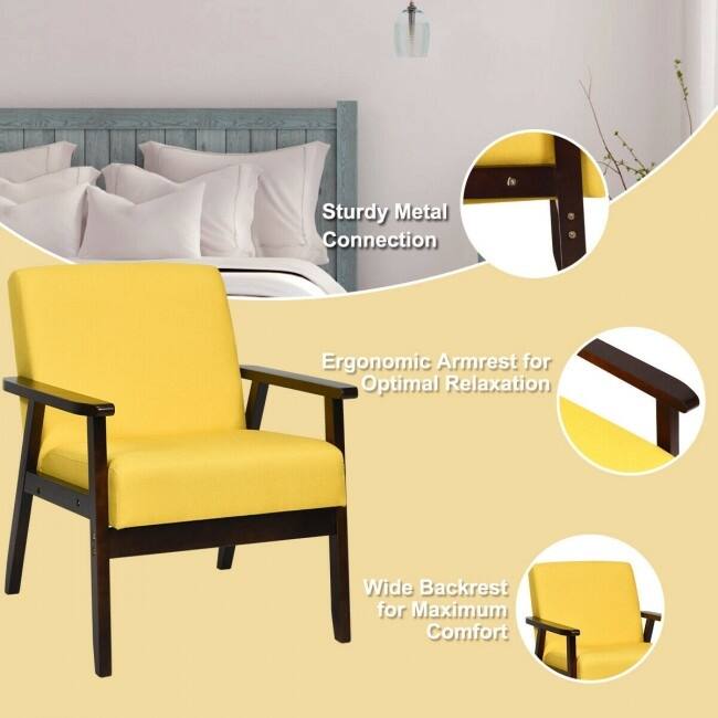 Mid-Century Retro Fabric Accent Armchair for Living Room Comfort and Style