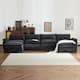 Option Black Chenille 4 Seater 2 Ottoman