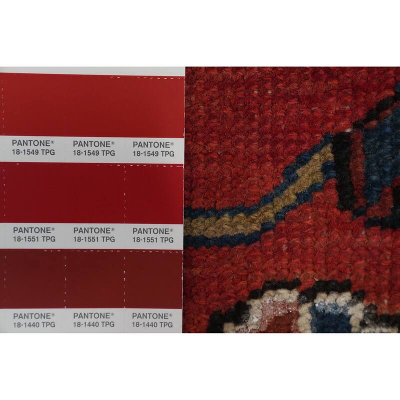Hand Knotted Oriental 100% Wool Carpet Traditional Medallion Red Heriz Area Rug - 11' 4'' X 8' 3''