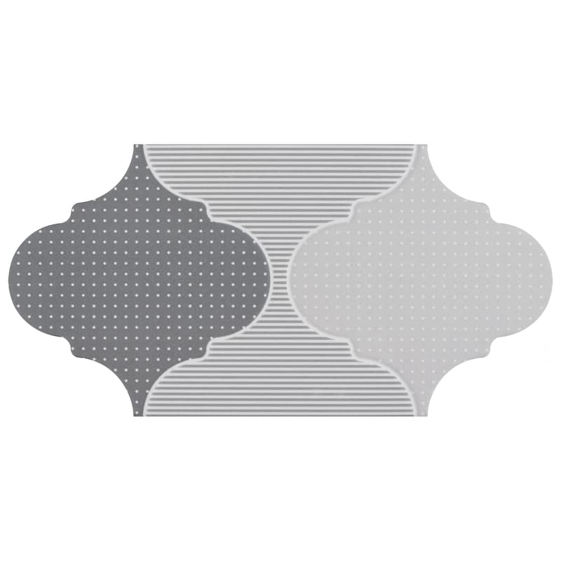 Merola Tile Apreggio Rondo Provenzal Grey 6-1/4" x 12-3/4" Porcelain Floor and Wall Tile