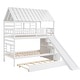 preview thumbnail 34 of 32, Twin House Bunk Bed with Trundle, Slide, and Storage Staircase, Grey