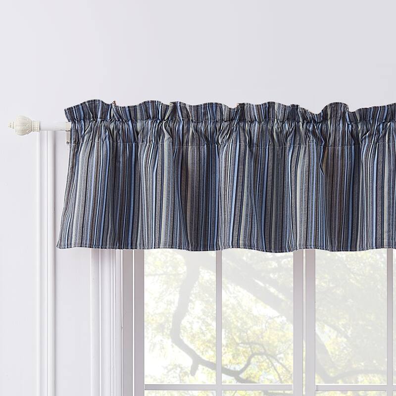 Greenland Home Fashions Katy Multi Striped Quilted Reversible Valance