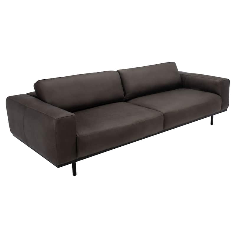 SAFAVIEH Home Elyssa Leather Sofa - 95"W x 42"D x 29"H