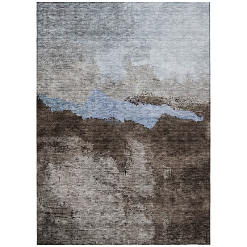 Machine Washable Indoor/ Outdoor Modern Contemporary Chantille Rug