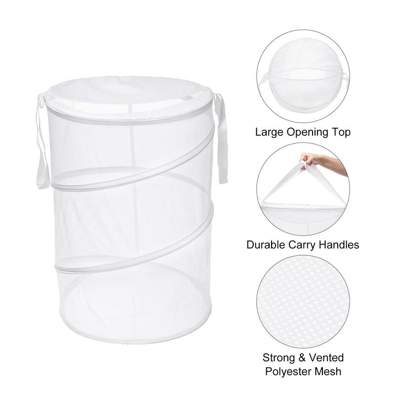 Mesh Laundry Hamper, Foldable Laundry Basket for Washing Storage - 46*46*66cm