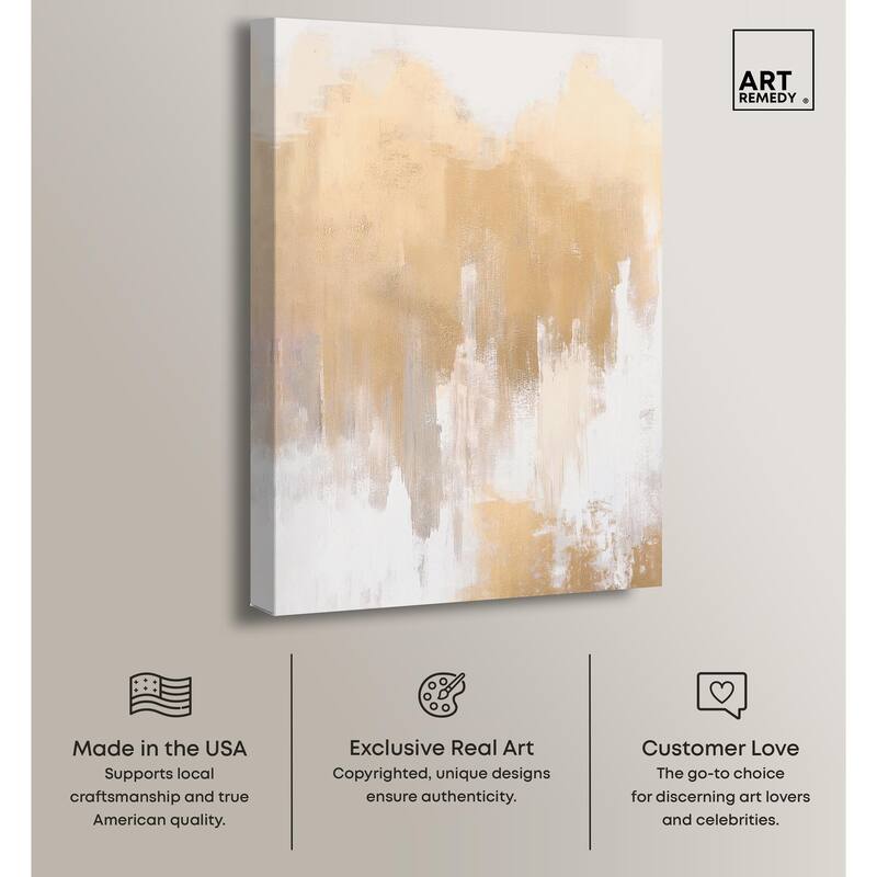 Soft Grey Glam Gold II Canvas by Art Remedy, Gallery Wrapped