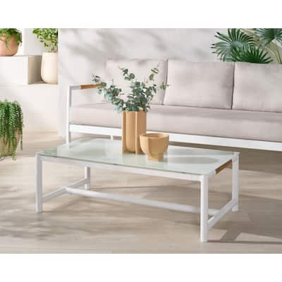 SAFAVIEH COUTURE Chryssa Aluminum Coffee Table - 43"W x 24"D x 14"H