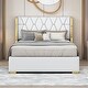 preview thumbnail 2 of 26, Contemporary Full Upholstered Platform Bed with PU Cover and Wooden Slats