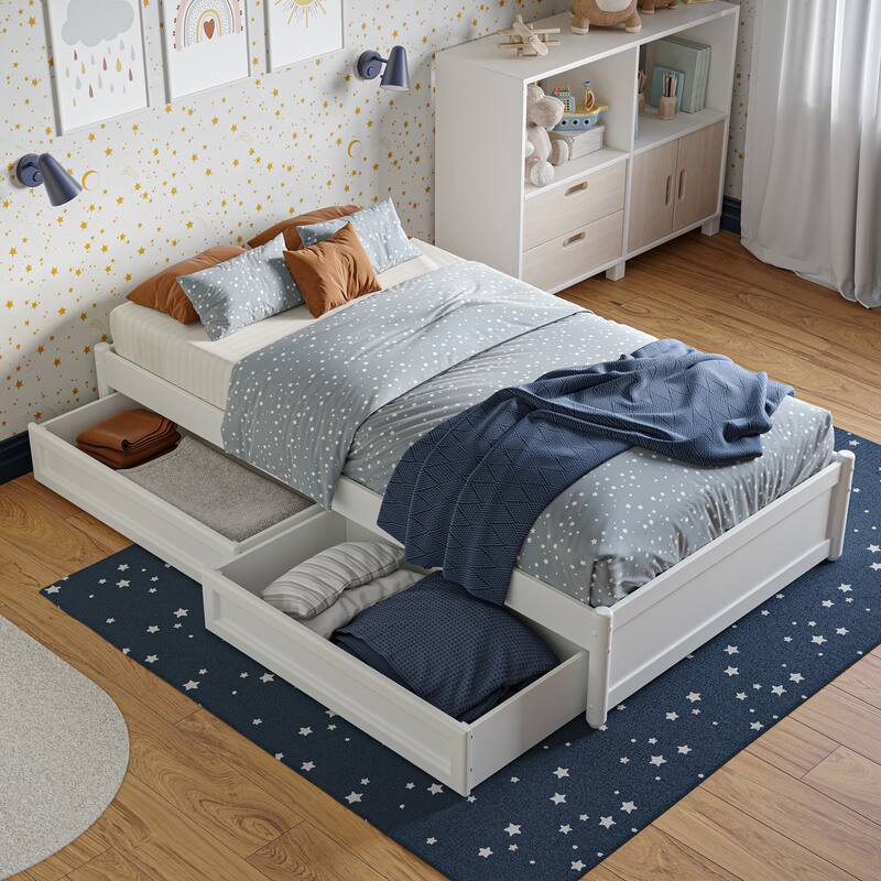 Barcelona Panel Platform Bed with Storage Drawers