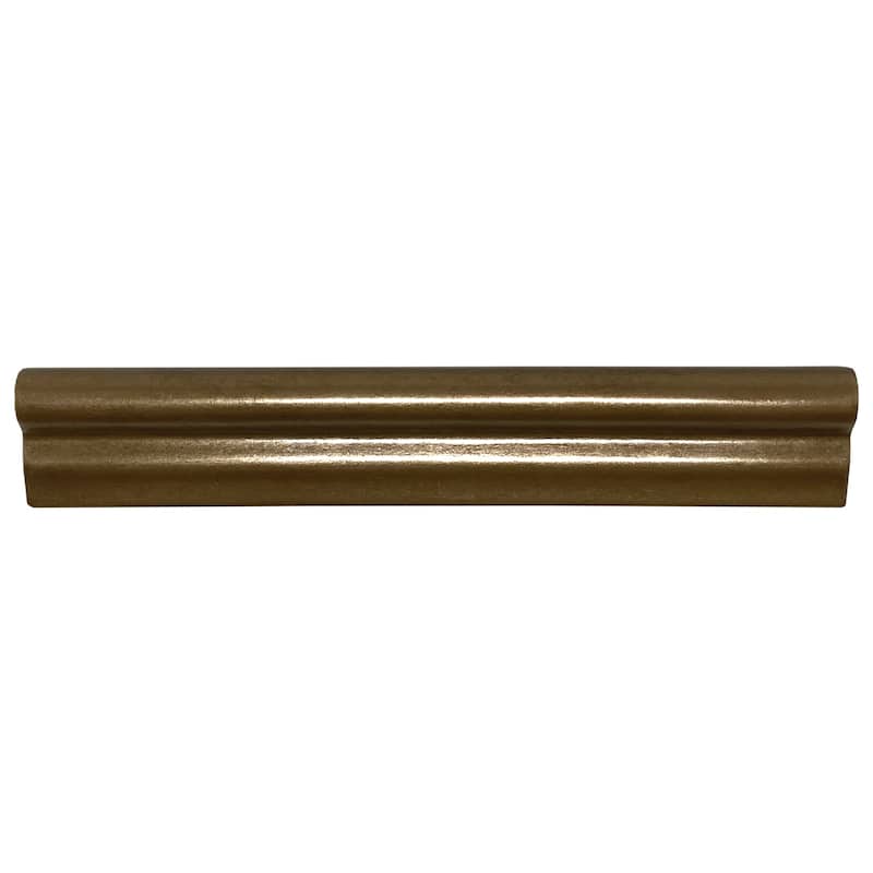 1.3 inch x 8 inch Matte Metallic Chair Rail Wall Tile Trim - Box of 3 pieces - Bronze