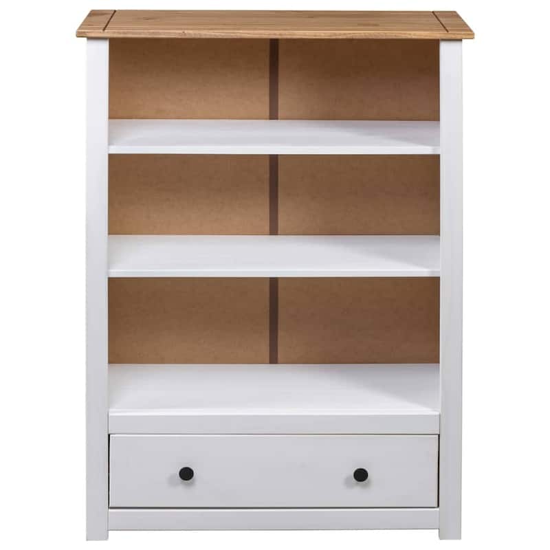vidaXL Bookshelf Bookcase Decor Shelving Unit Solid Wood Pine Panama Range - 31.5" x 13.8" x 43.3"