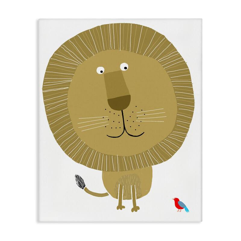 Stupell Friendly Lion & Bird Canvas Wall Art Design By Carla Daly - 16 x 20