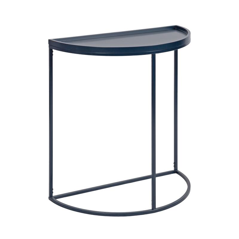 Kate and Laurel Dorrah Half-Circle Console Table - 28x14x30 - Navy Blue