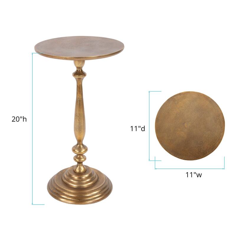 Allan Andrews Silver Orchid Terry Candlestick Pedestal Accent Table