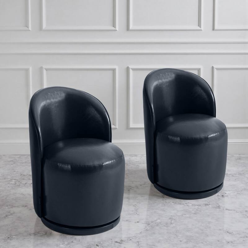 Modern Armless 360-Degree Swivel Dining Chair Barrel Chair