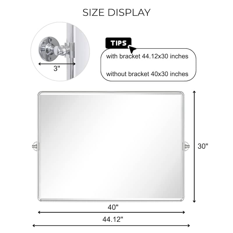 TEHOME Lutalo horizontal Beveled Bathroom / Vanity Mirror