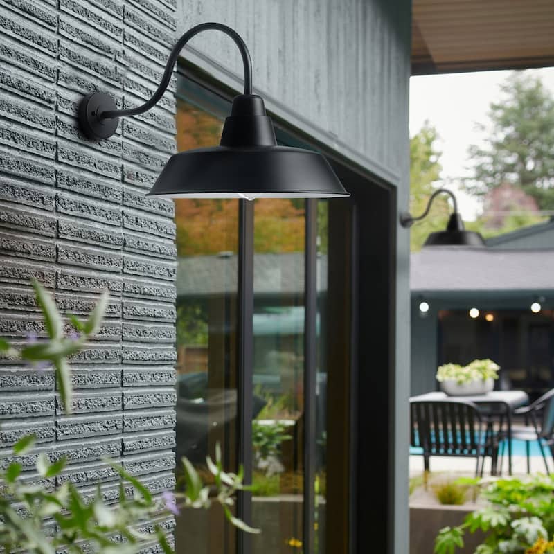 Farmhouse Black Exterior 1-Light Wall Sconce Outdoor Barn Light Fixture